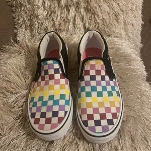 Vans slip on multi check size 1